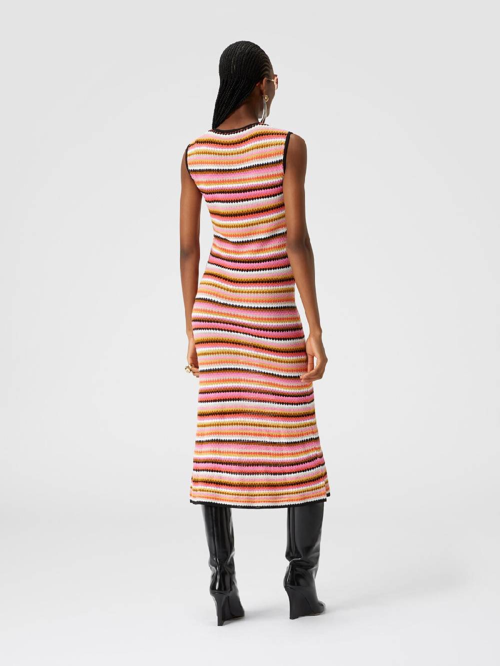 Missoni Abito midi senza maniche in lana e viscosa a righe Fino Al -60%