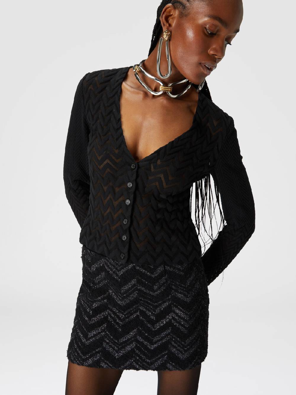 Missoni Cardigan chevron effetto vedo non vedo Sottocosto