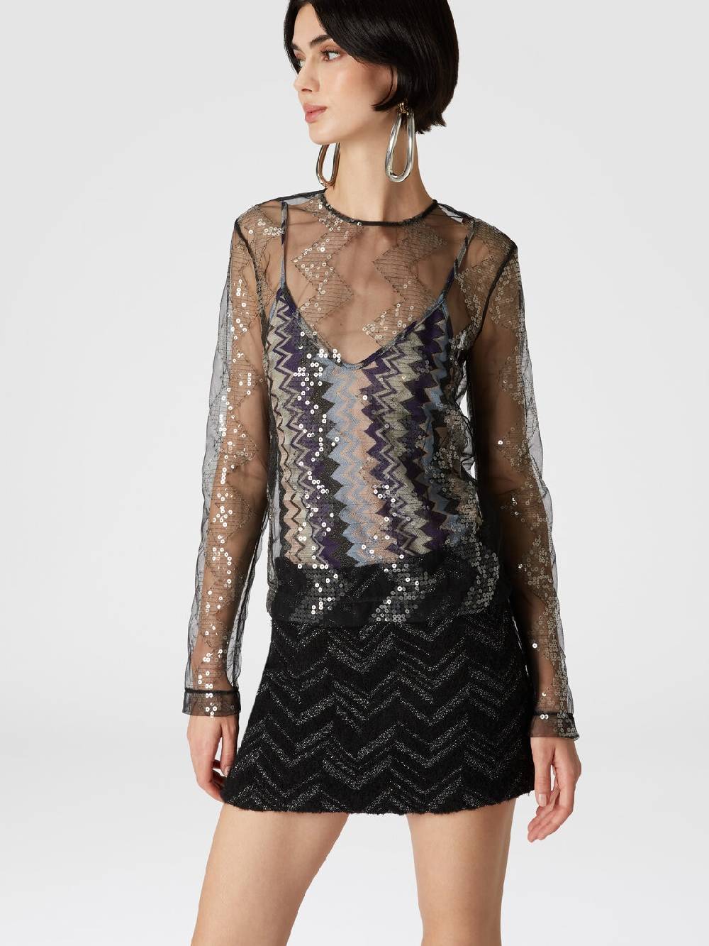 Missoni Minigonna bouclé con motivo chevron lamé Novità