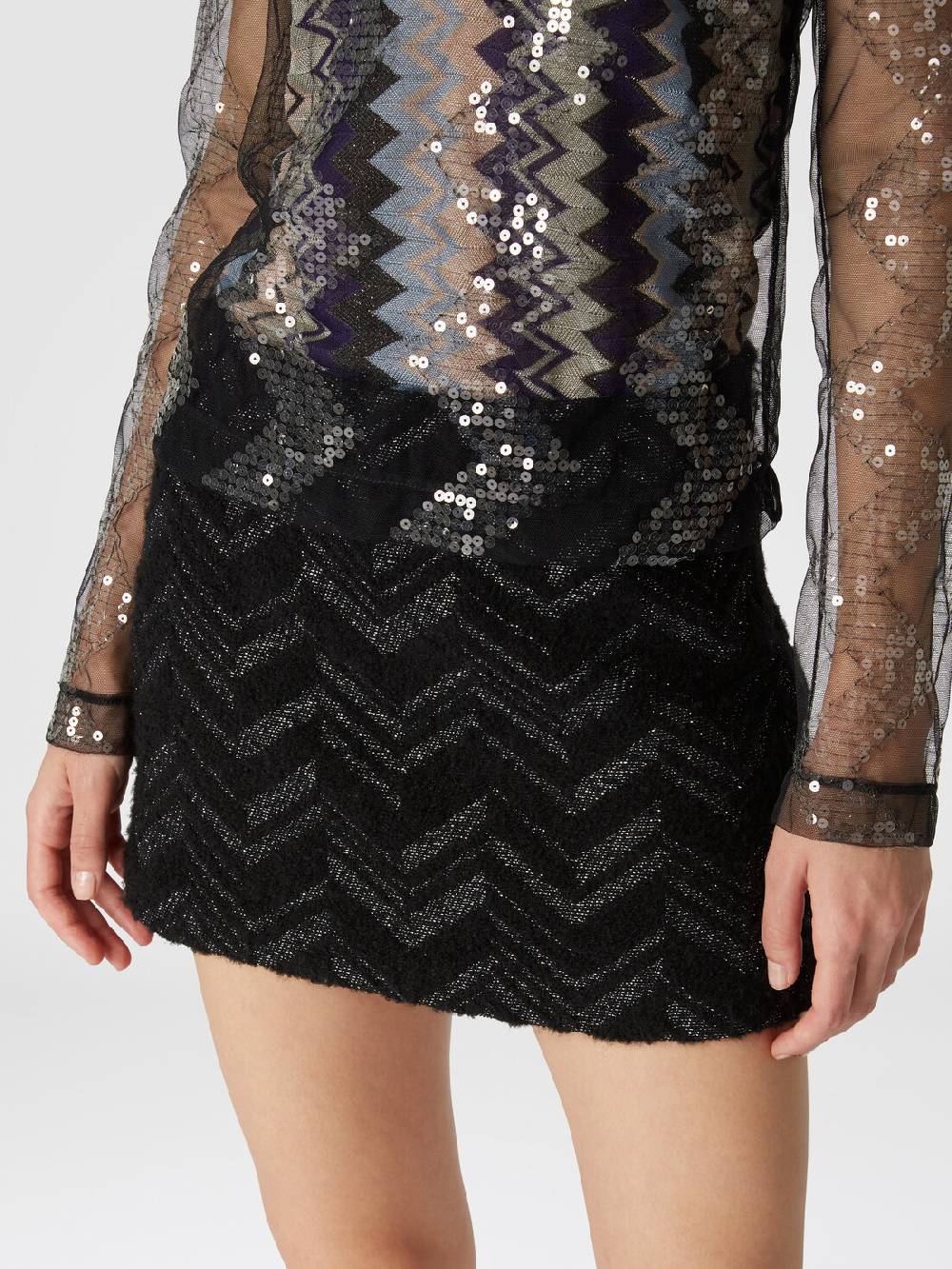 Missoni Minigonna bouclé con motivo chevron lamé Novità