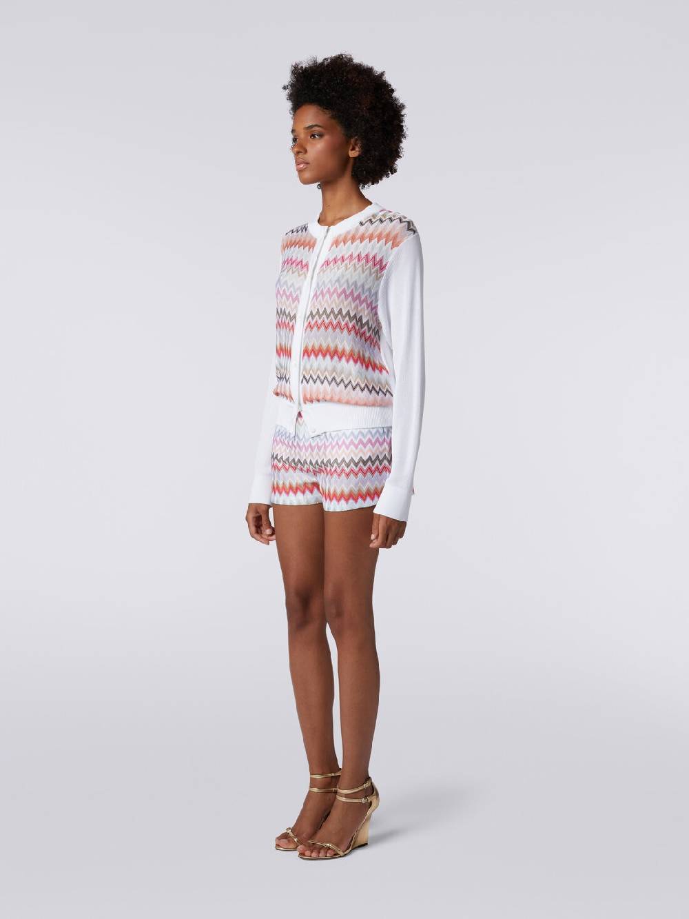 Missoni Cardigan corto in viscosa chevron Sconto