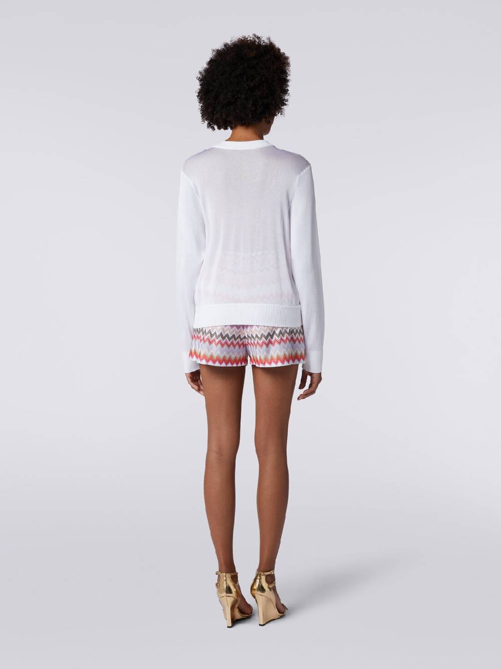 Missoni Cardigan corto in viscosa chevron Sconto
