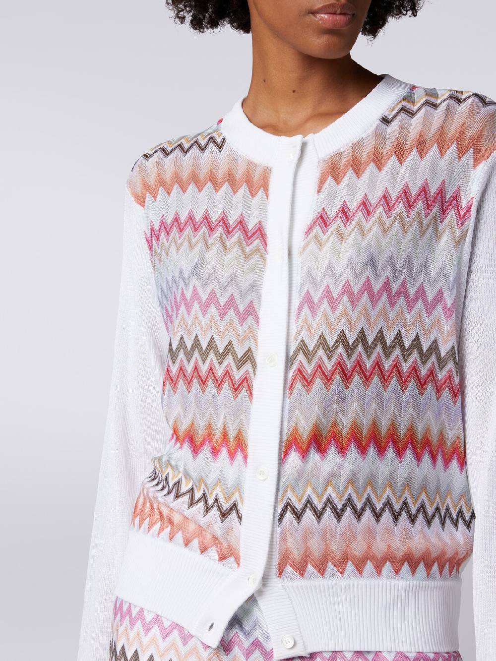 Missoni Cardigan corto in viscosa chevron Sconto