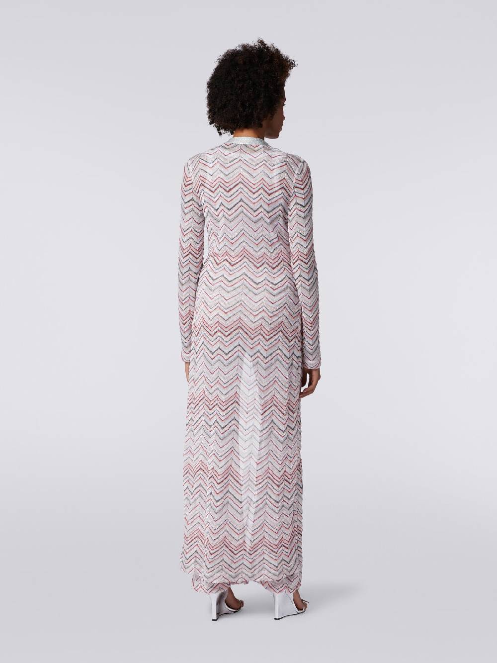 Missoni Cardigan lungo in maglia zig zag con lurex e paillettes Online