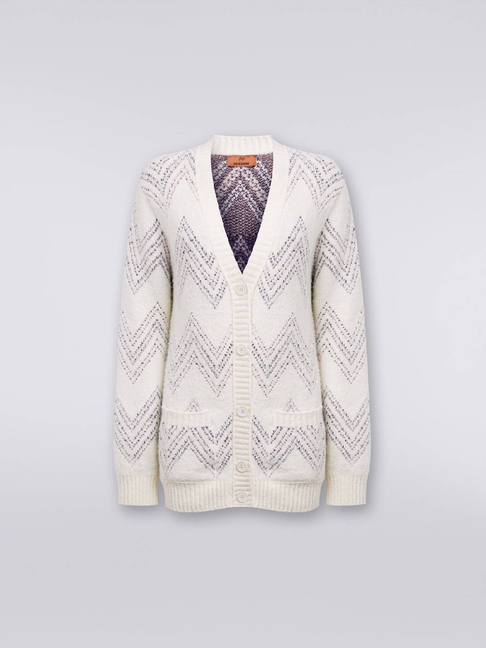 Missoni Cardigan oversize in misto cotone zig zag In Vendita