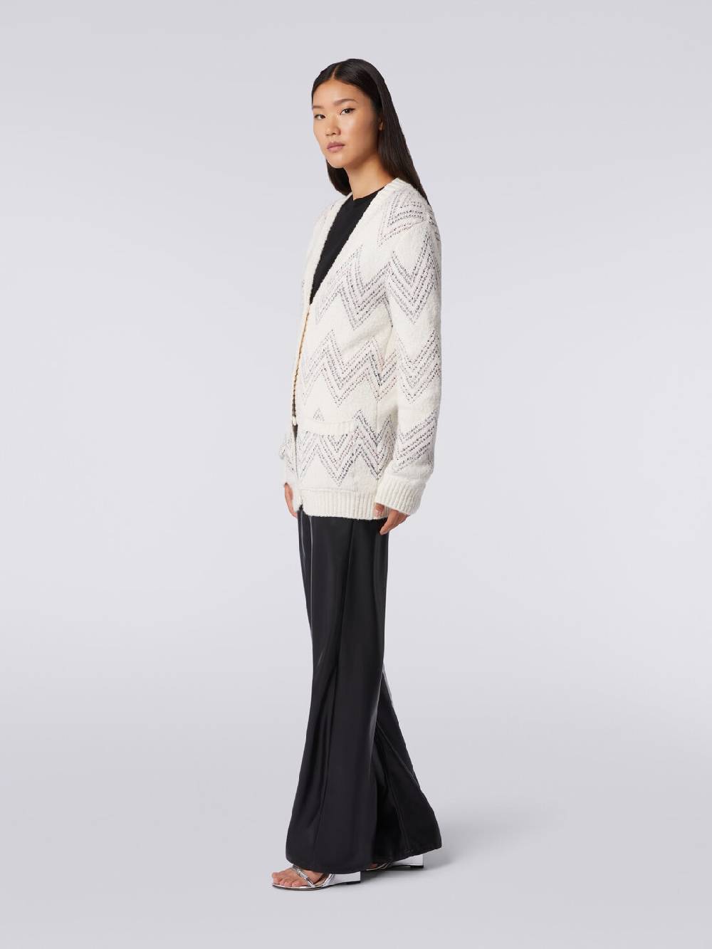 Missoni Cardigan oversize in misto cotone zig zag In Vendita