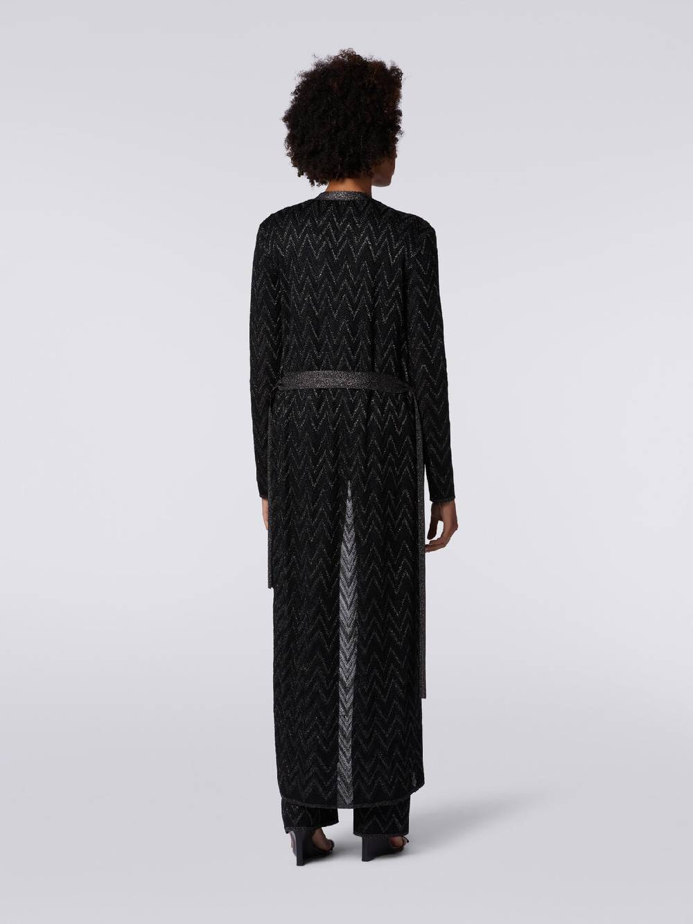 Missoni Cardigan lungo in maglia chevron con lurex Vendita Economica