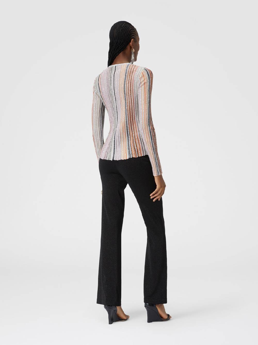 Missoni Pantaloni dritti in viscosa effetto glitter Nuova