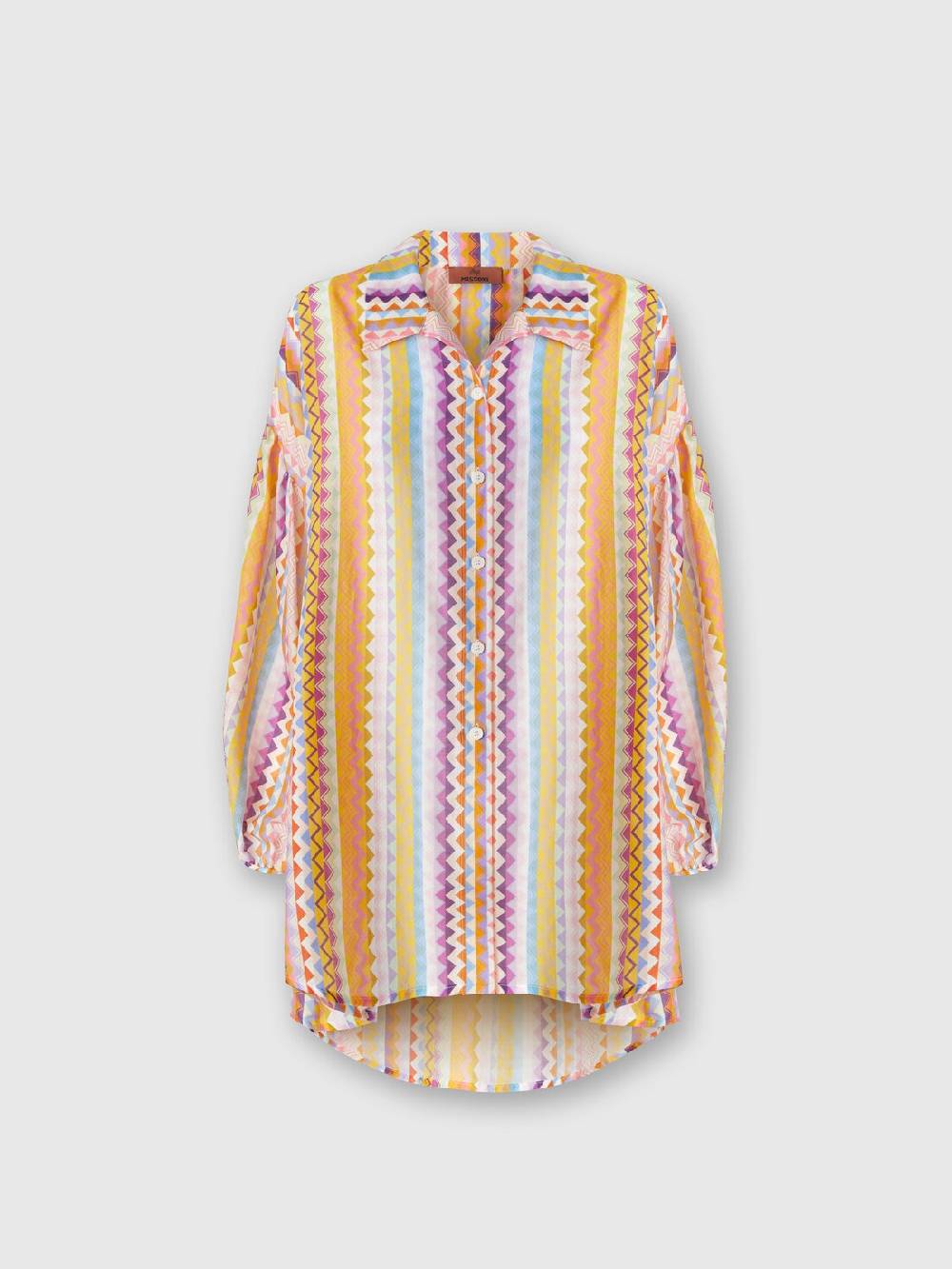 Missoni Blusa oversize in seta e cotone stampa zig zag Moda