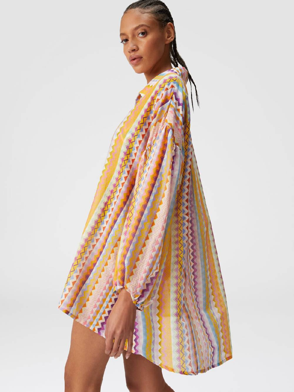 Missoni Blusa oversize in seta e cotone stampa zig zag Moda