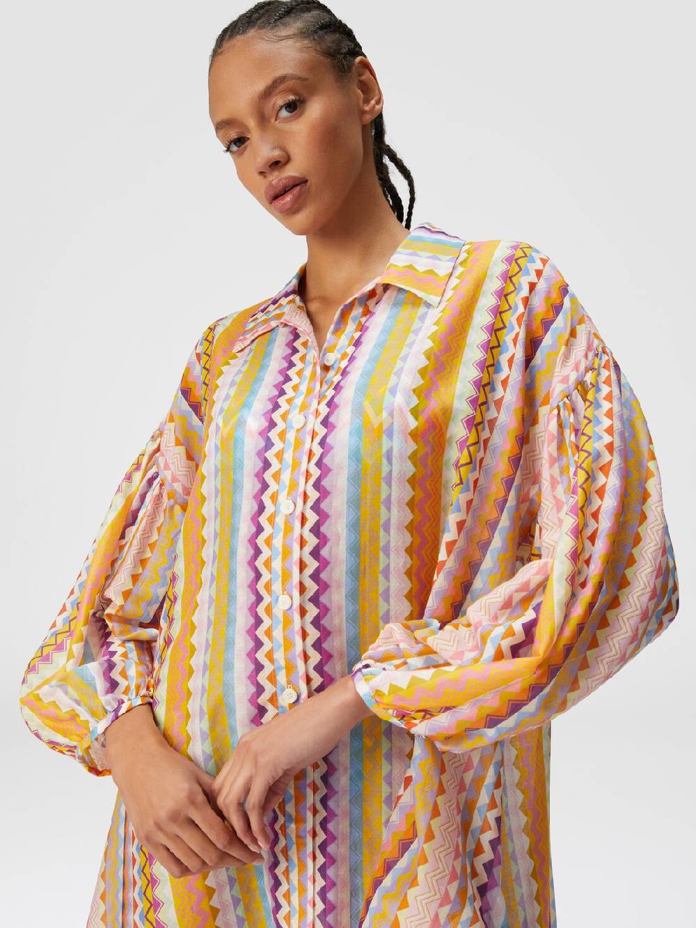 Missoni Blusa oversize in seta e cotone stampa zig zag Moda