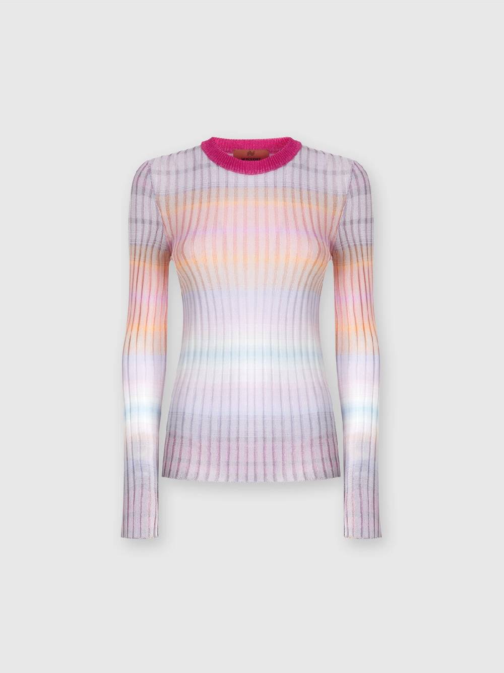Missoni Maglia girocollo a coste con colletto a contrasto 2025