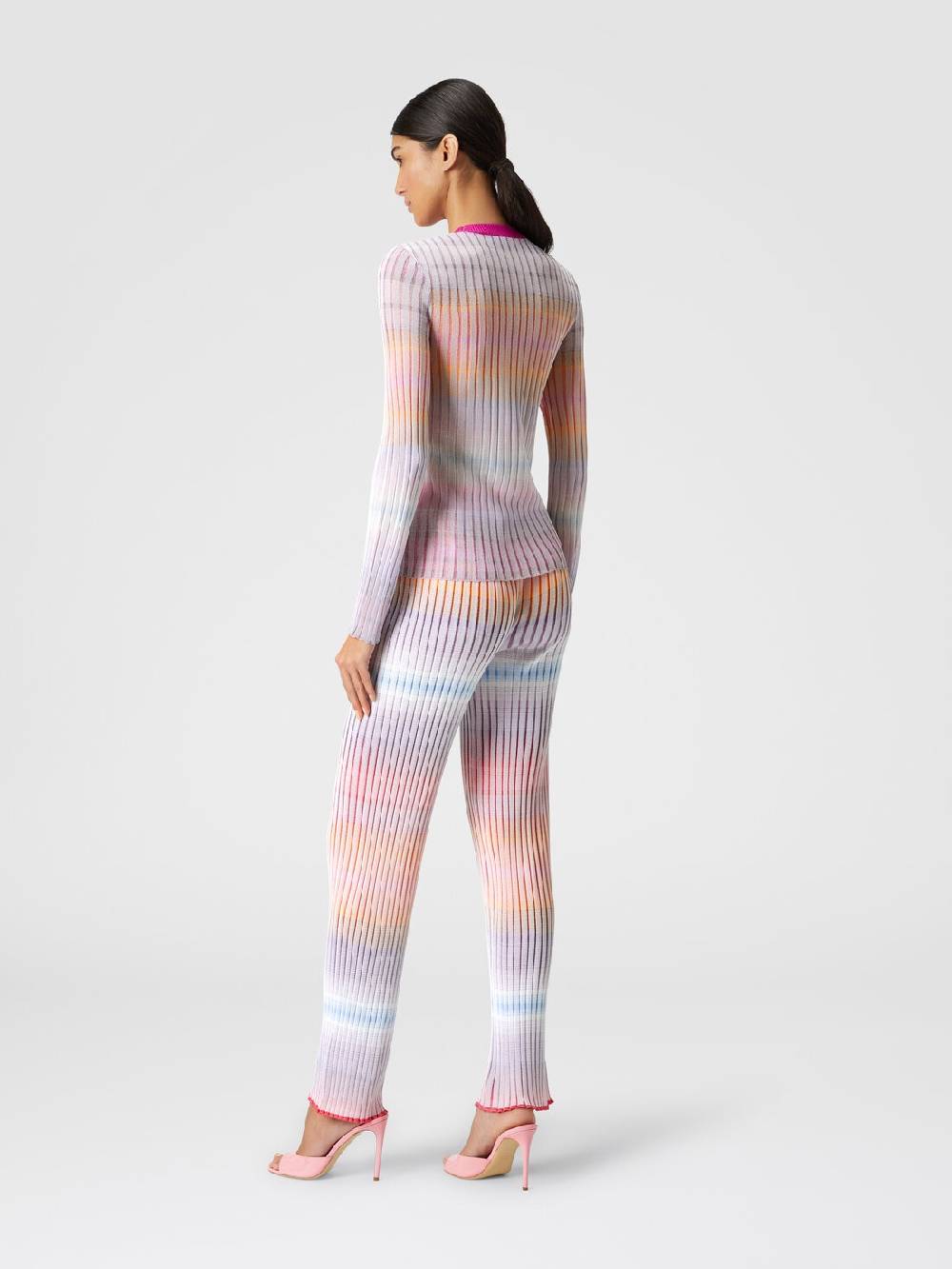 Missoni Maglia girocollo a coste con colletto a contrasto 2025