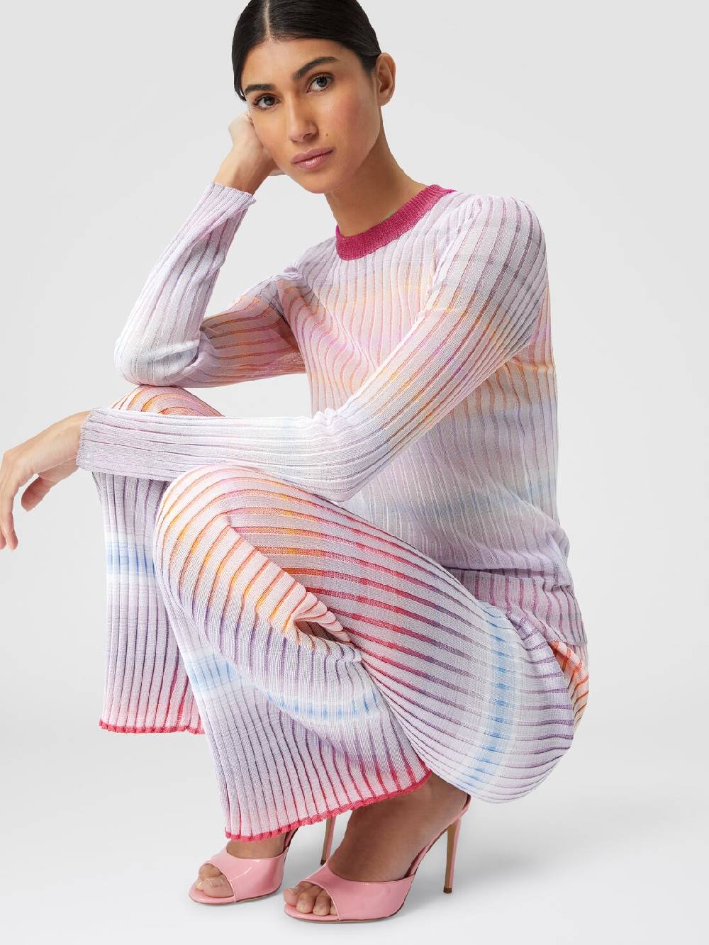 Missoni Pantaloni dritti in viscosa a coste Italy