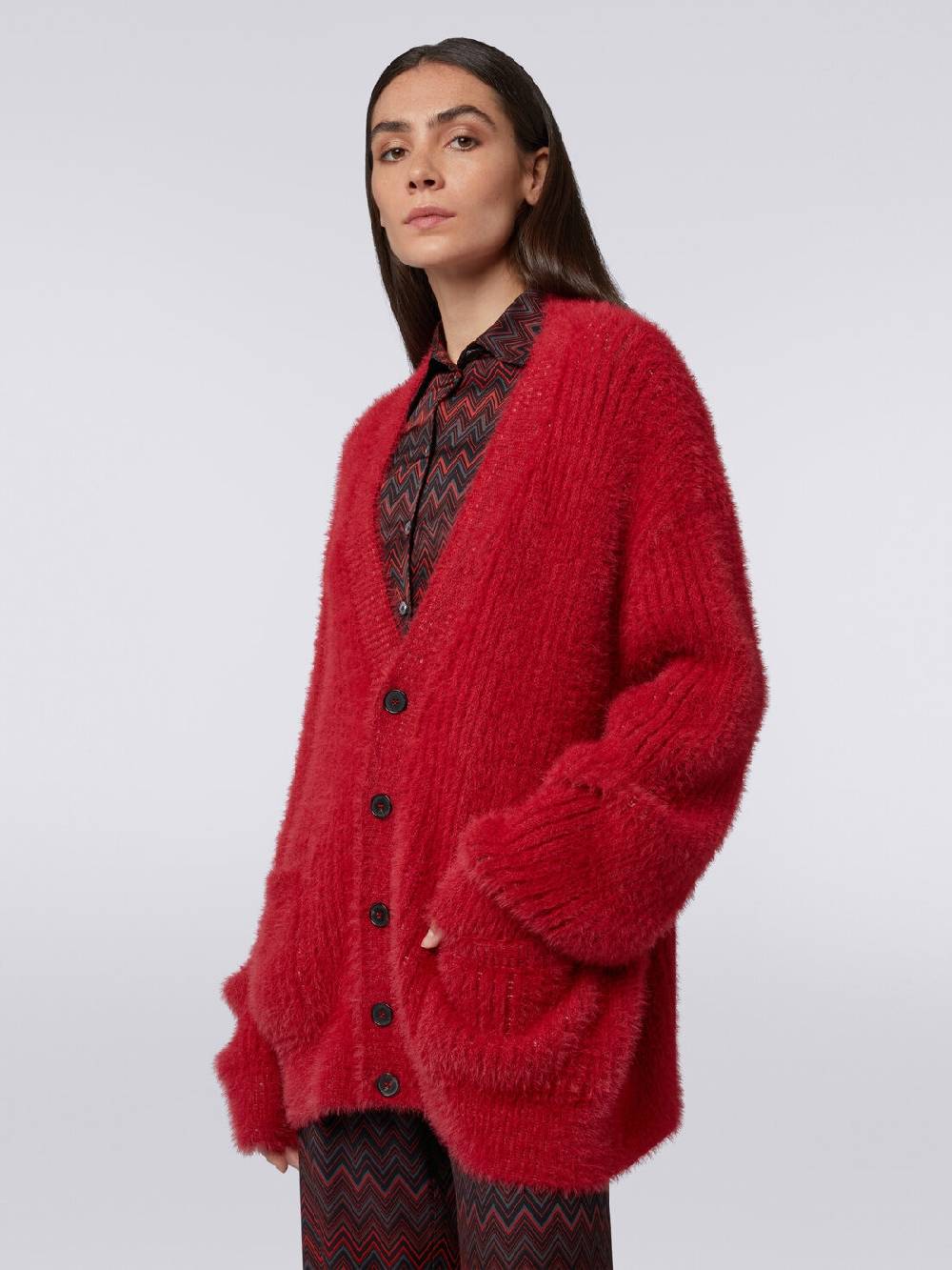 Missoni Cardigan oversize in misto lana effetto pelo 2025