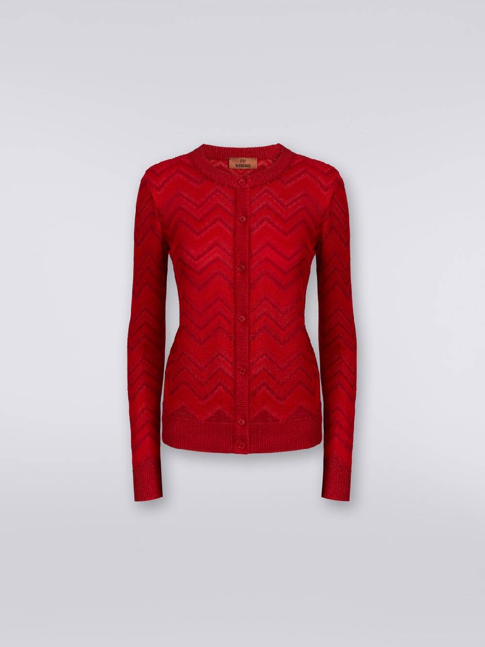 Missoni Cardigan in maglia zig zag tonale con lurex In Linea