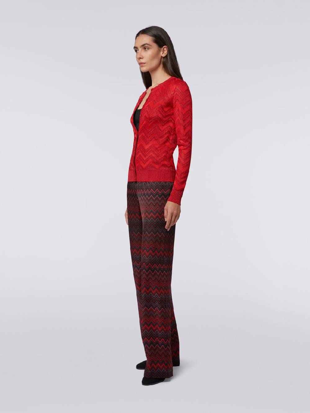 Missoni Cardigan in maglia zig zag tonale con lurex In Linea