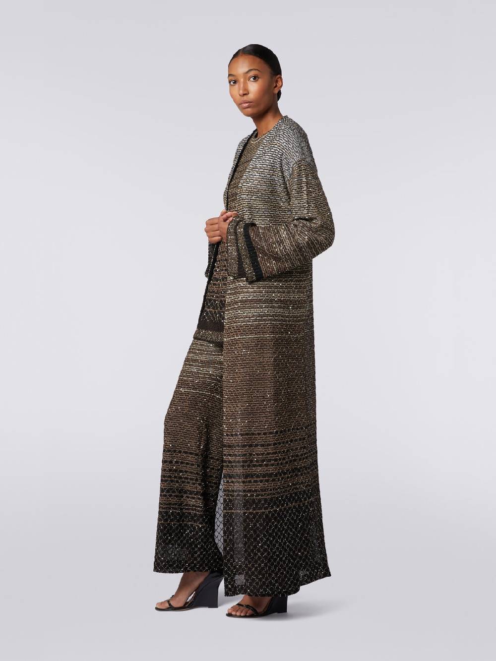 Missoni Cardigan lungo in maglia dégradé con paillettes Vendita