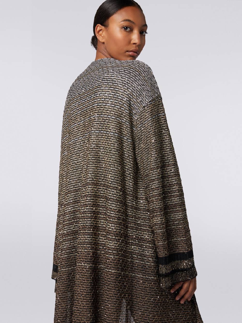 Missoni Cardigan lungo in maglia dégradé con paillettes Vendita