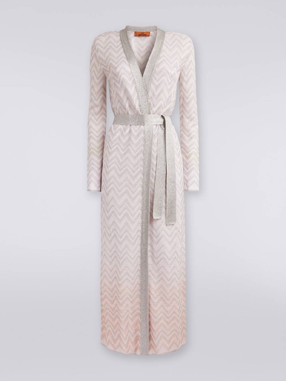 Missoni Cardigan lungo in maglia chevron con lurex Promozione