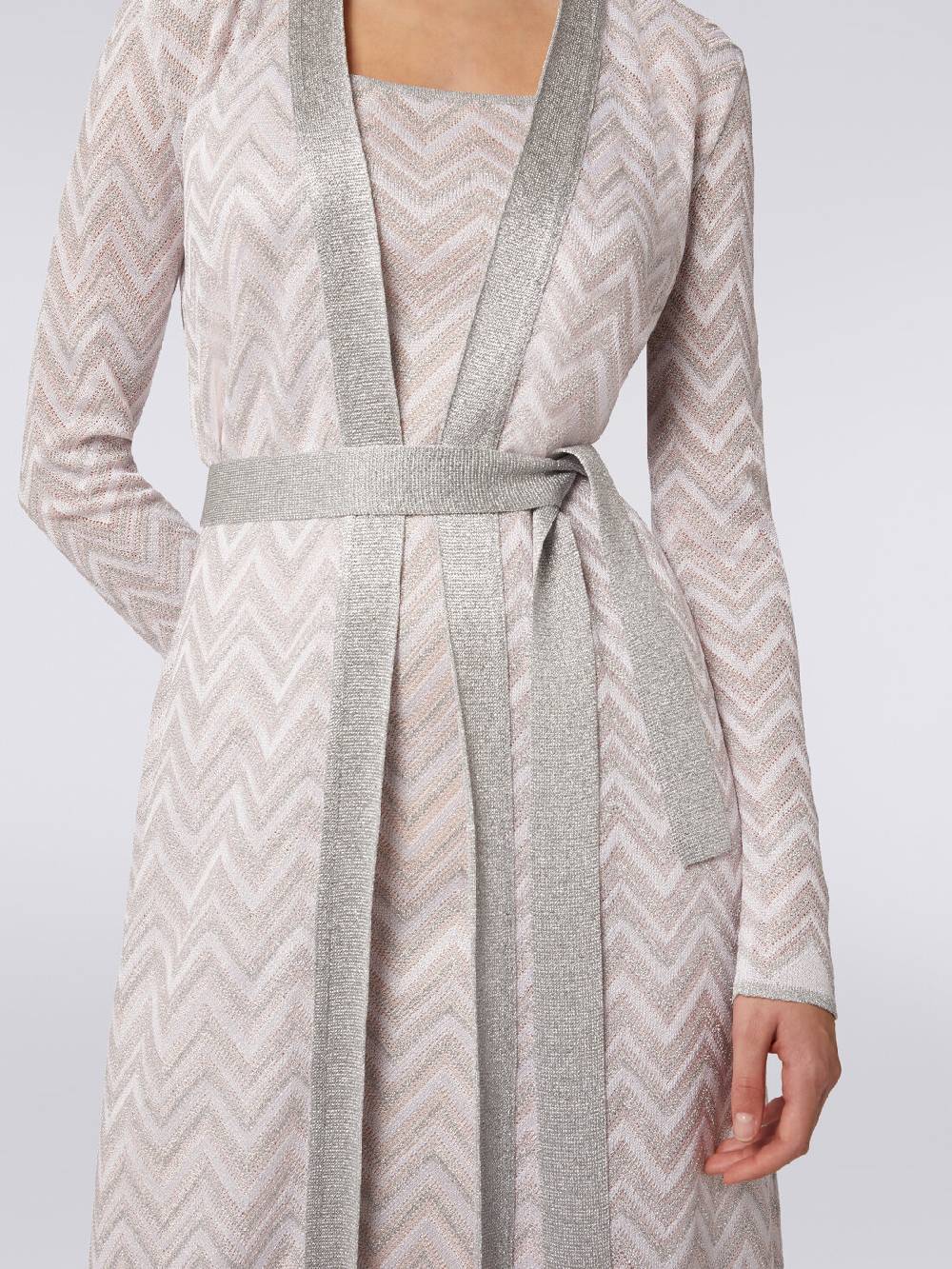 Missoni Cardigan lungo in maglia chevron con lurex Promozione