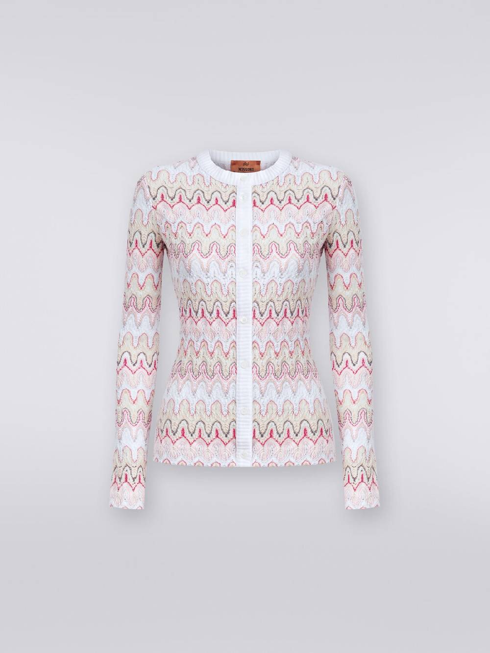Missoni Cardigan in maglia con profili a contrasto e motivo a onde Pezzi Unici