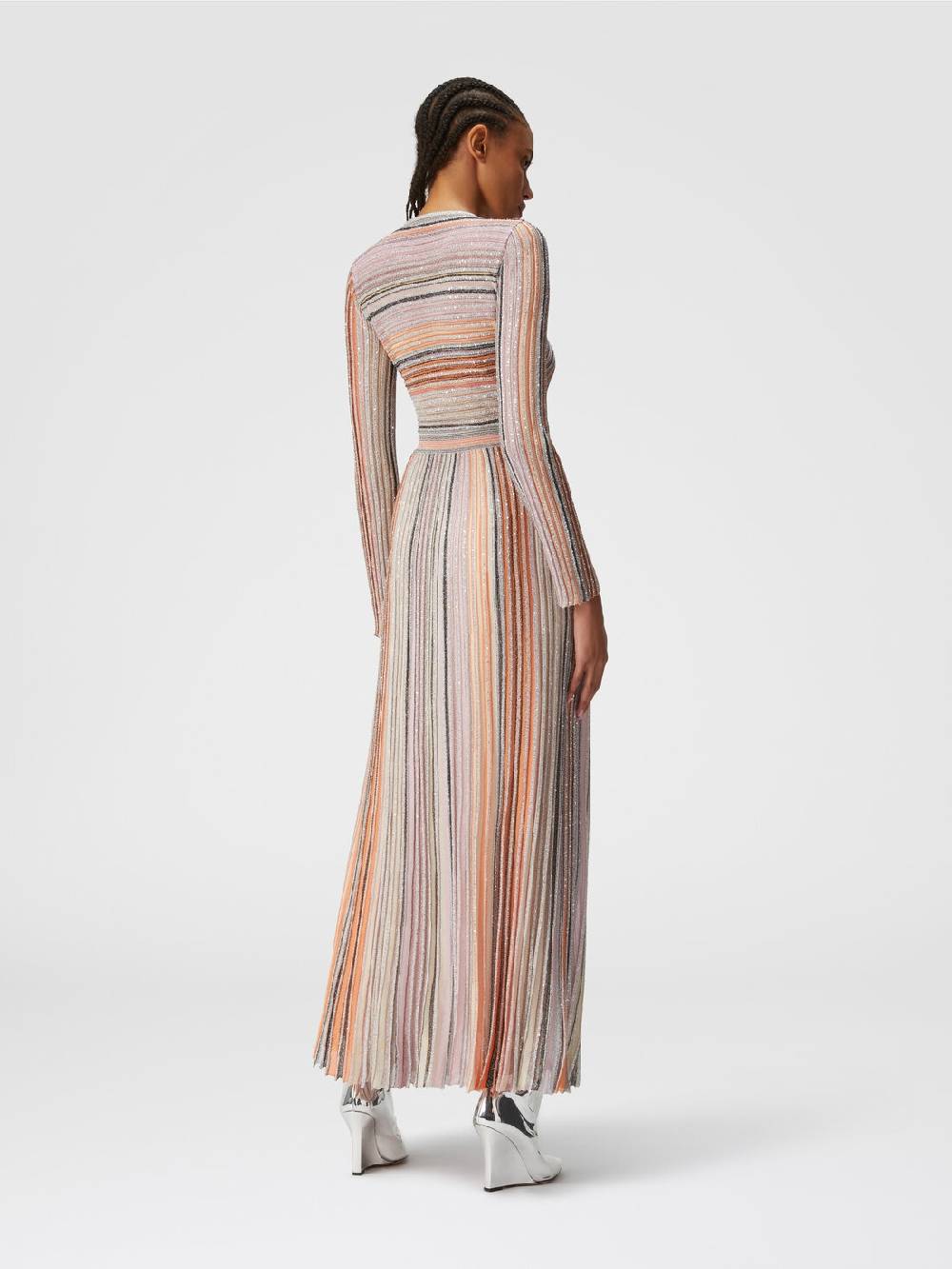 Missoni Abito lungo in maglia plissée lamé Qualità Garantita