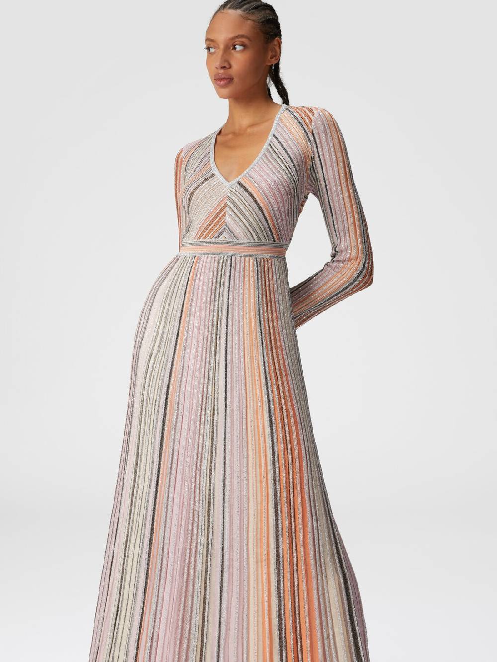 Missoni Abito lungo in maglia plissée lamé Qualità Garantita