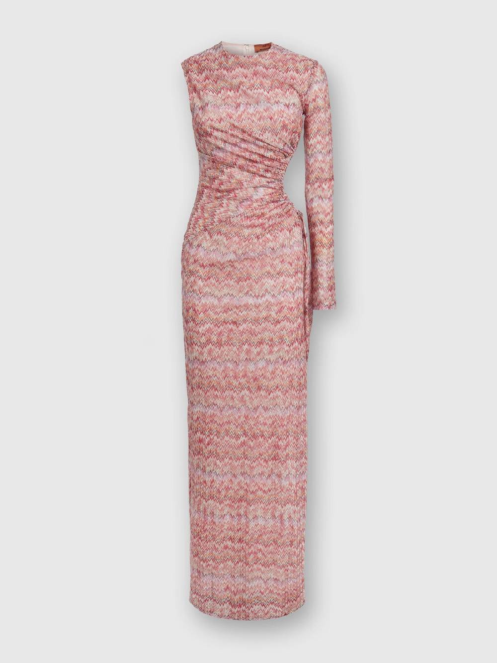 Missoni Abito lungo monospalla con dettaglio cut-out e spacco Vendite stagionali