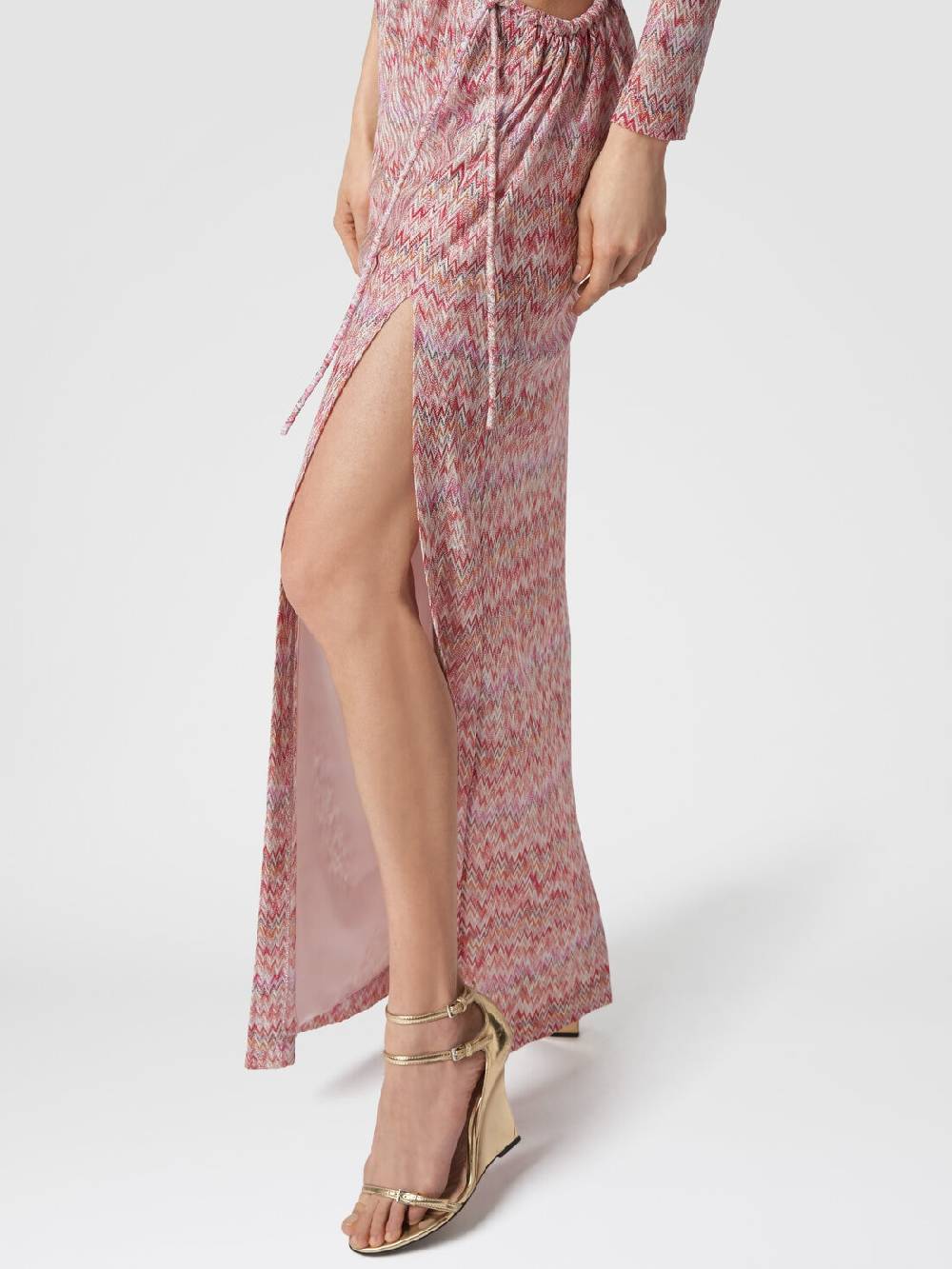 Missoni Abito lungo monospalla con dettaglio cut-out e spacco Vendite stagionali