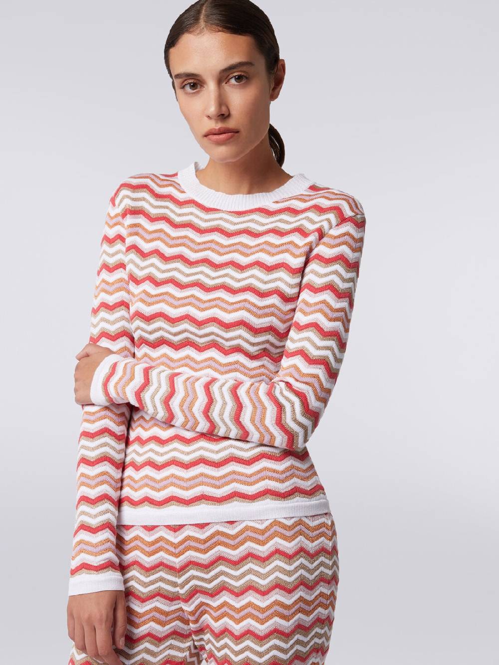 Missoni Pullover girocollo in cotone e viscosa zig zag Promozione Limitata