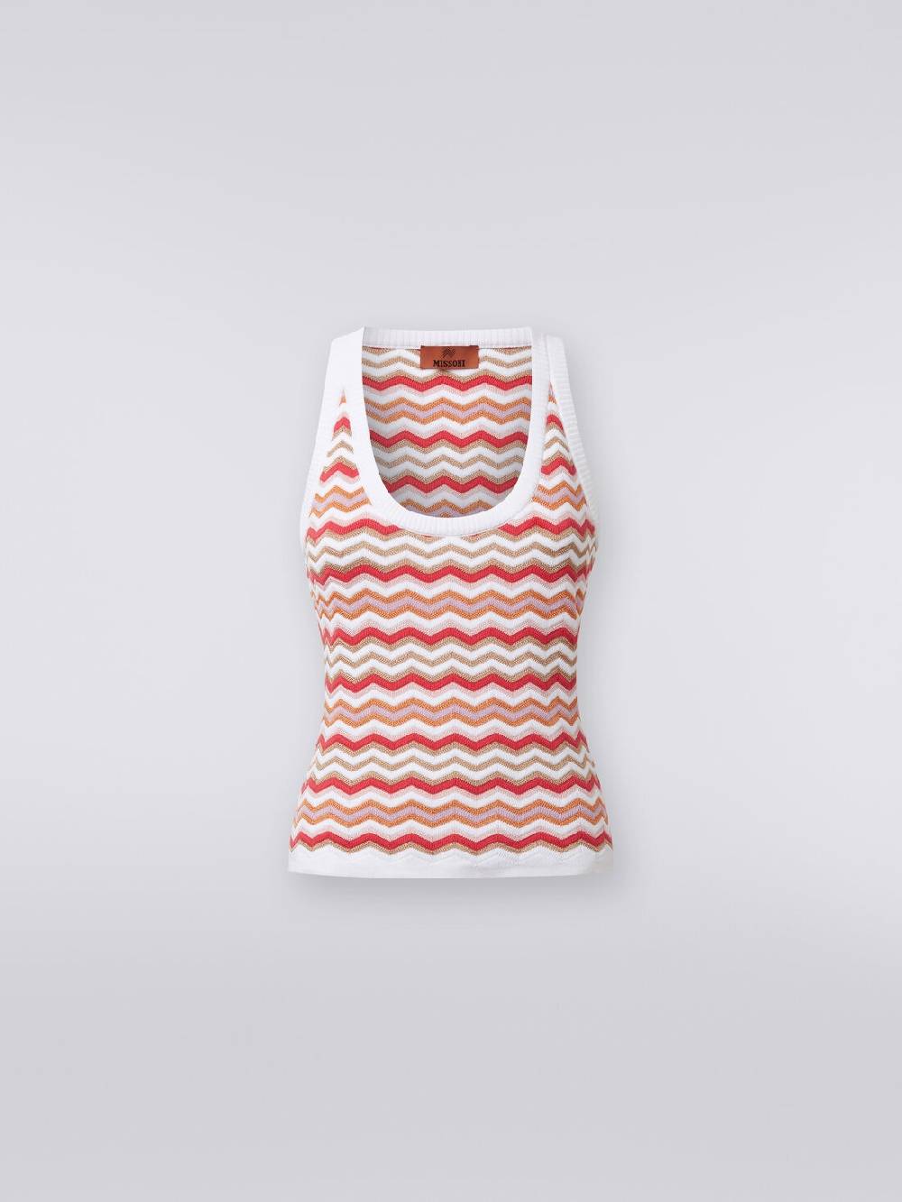 Missoni Canottiera in maglia di cotone e viscosa zig zag Fino Al -60%