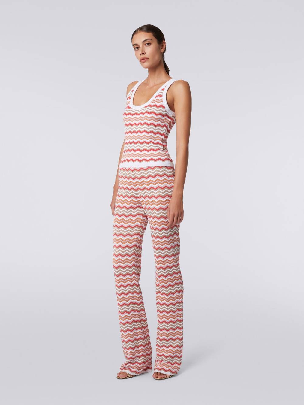 Missoni Canottiera in maglia di cotone e viscosa zig zag Fino Al -60%