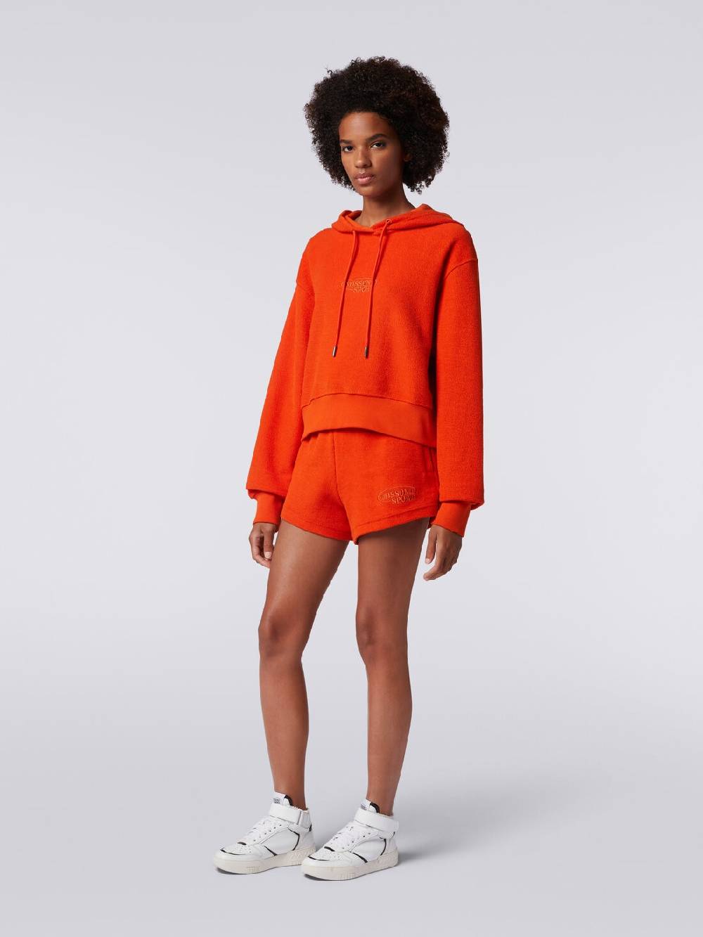 Missoni Felpa garzata crop con cappuccio e logo Convenienza