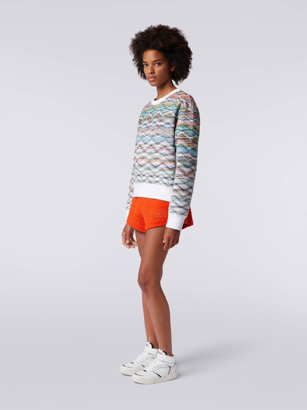 Missoni Felpa girocollo in maglia con lurex e logo Novità