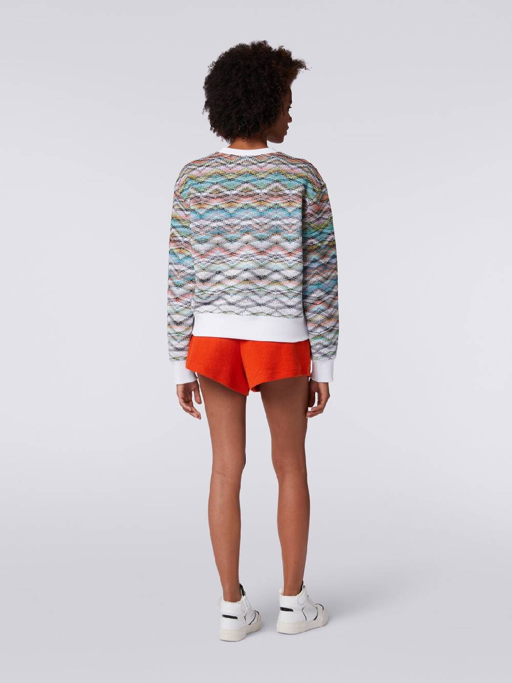 Missoni Felpa girocollo in maglia con lurex e logo Novità