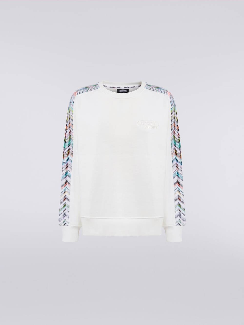 Missoni Felpa girocollo con logo e dettagli in maglia Sconto