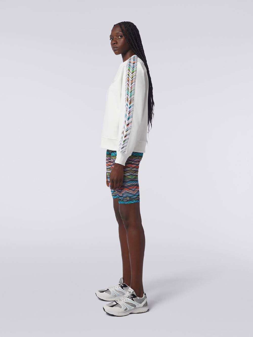 Missoni Felpa girocollo con logo e dettagli in maglia Sconto