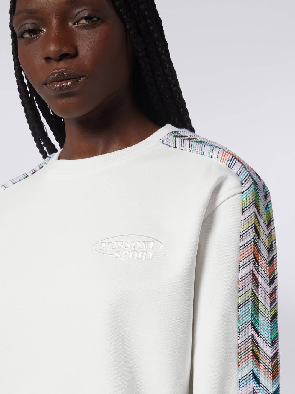 Missoni Felpa girocollo con logo e dettagli in maglia Sconto