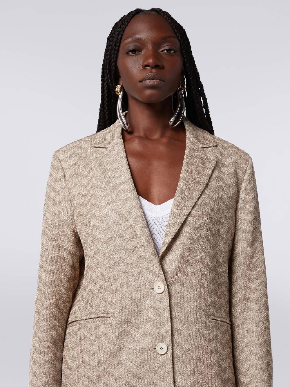 Missoni Blazer monopetto in cotone chevron Economico