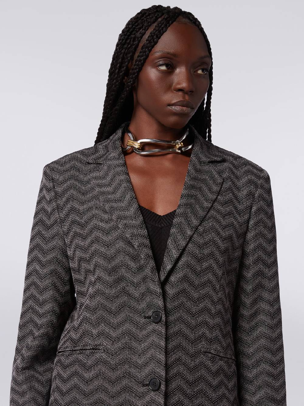 Missoni Blazer monopetto in cotone chevron Online