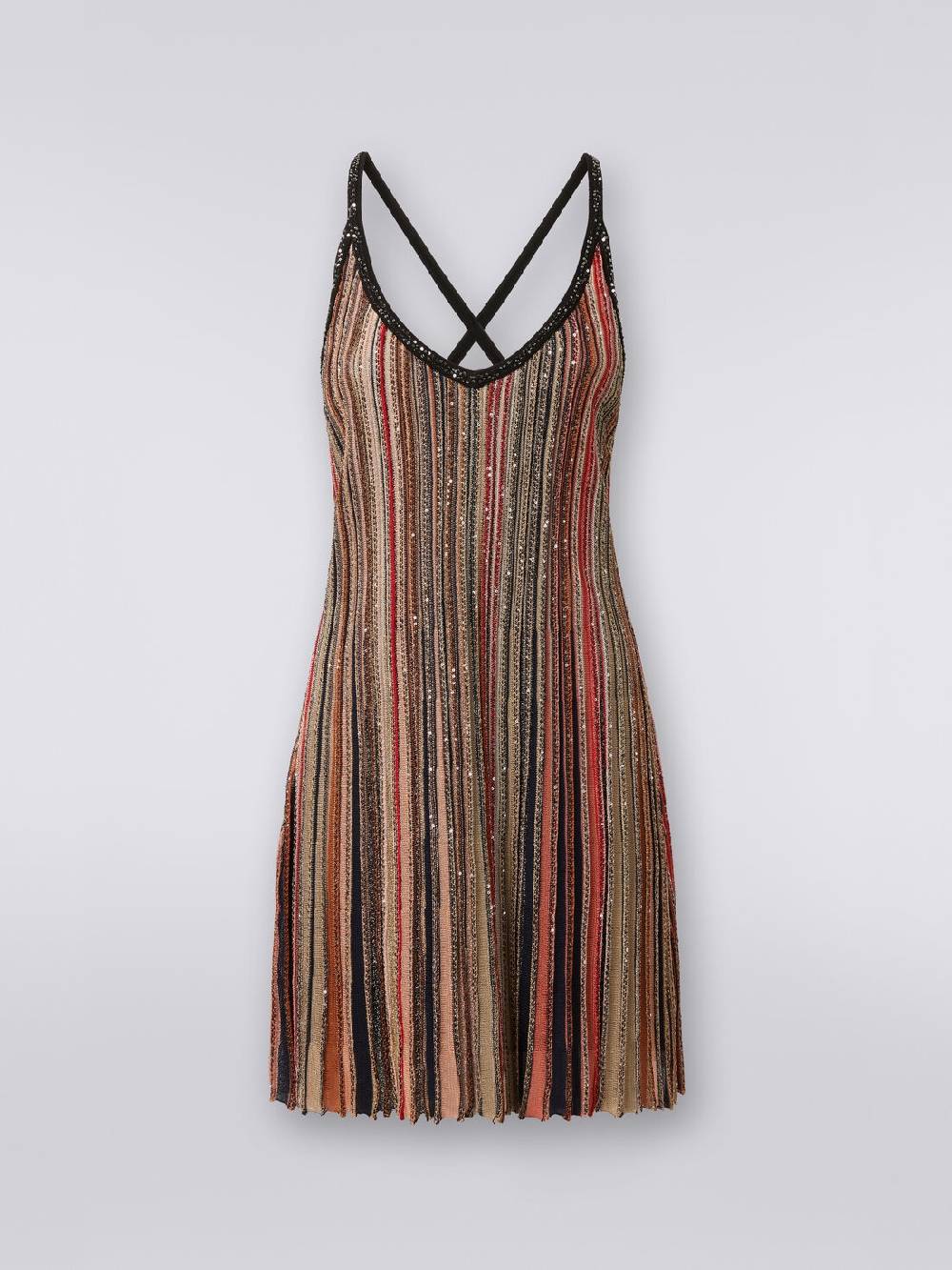 Missoni Mini-abito in maglia a righe verticali con paillettes Saldi