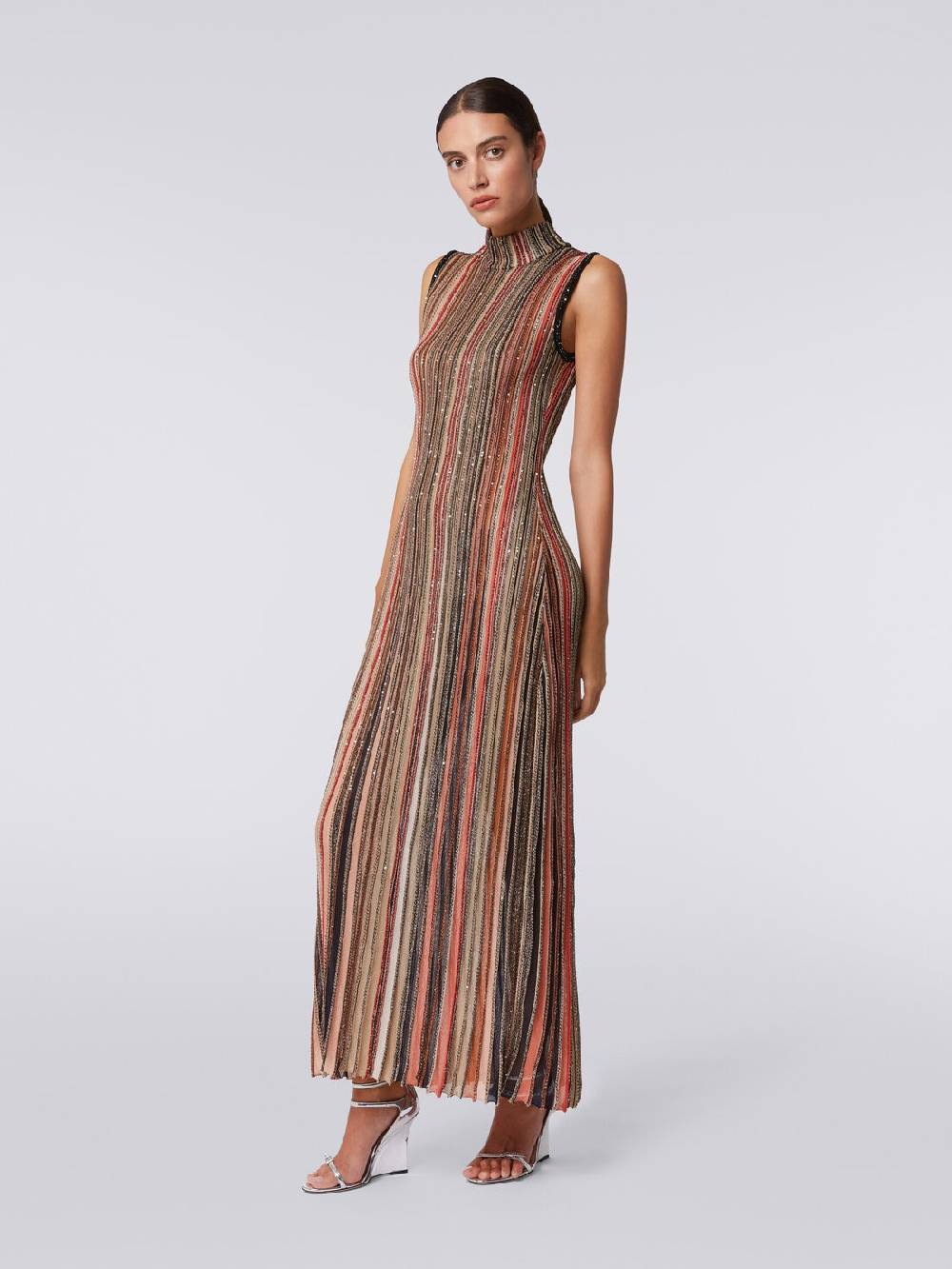Missoni Abito lungo in maglia a righe verticali con paillettes Offerte