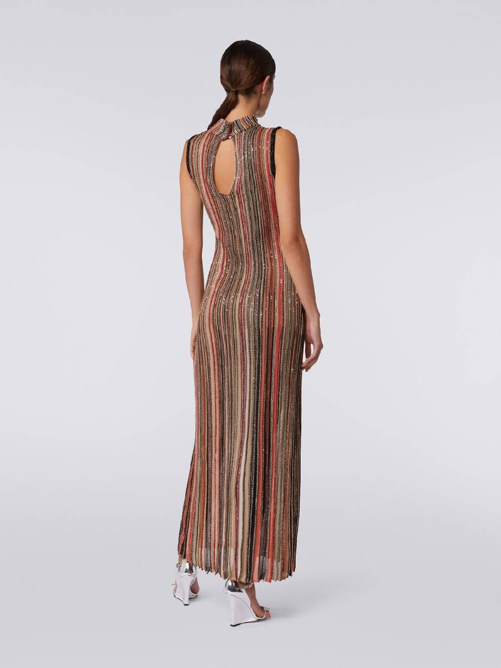 Missoni Abito lungo in maglia a righe verticali con paillettes Offerte