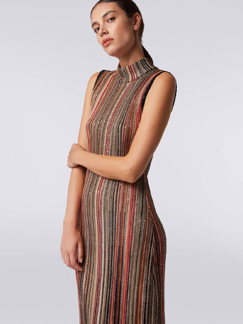 Missoni Abito lungo in maglia a righe verticali con paillettes Offerte