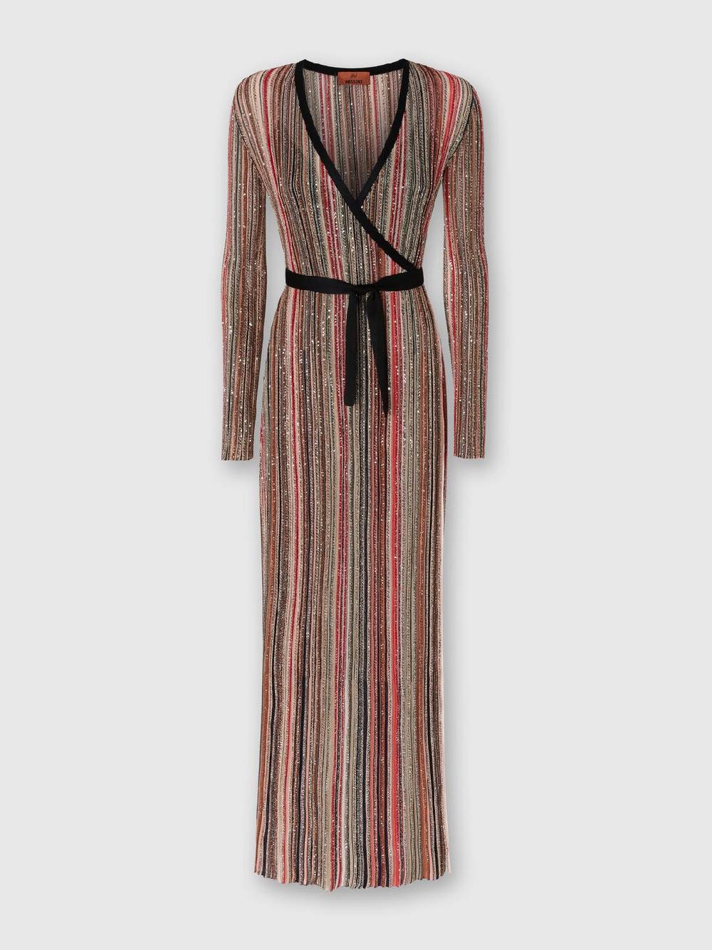 Missoni Abito lungo con chiusura a portafoglio e paillettes Hotsell