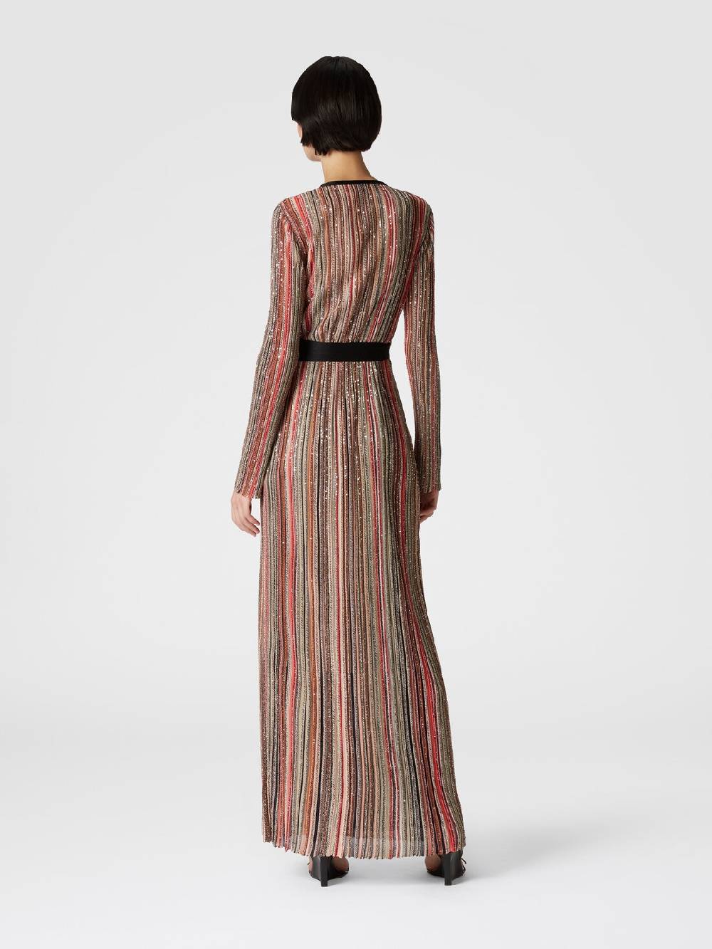 Missoni Abito lungo con chiusura a portafoglio e paillettes Hotsell
