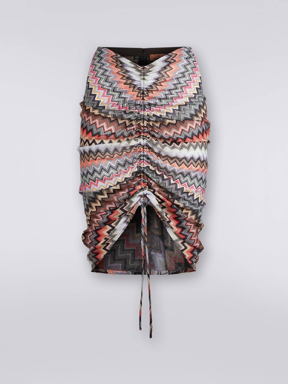 Missoni Gonna midi in cotone e viscosa zig zag con arricciatura In Saldo