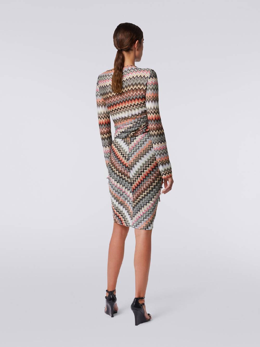 Missoni Gonna midi in cotone e viscosa zig zag con arricciatura In Saldo