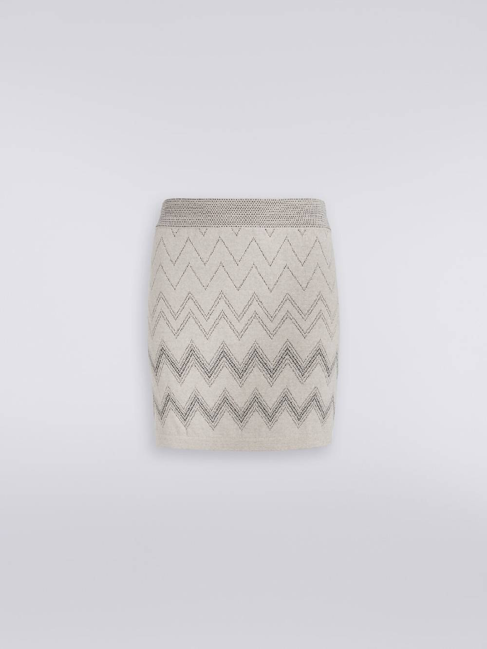 Missoni Minigonna in lana e viscosa zig zag con lurex Nuova